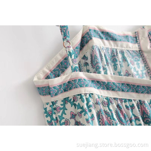 Good Quality Women Floral Print Summer Dress